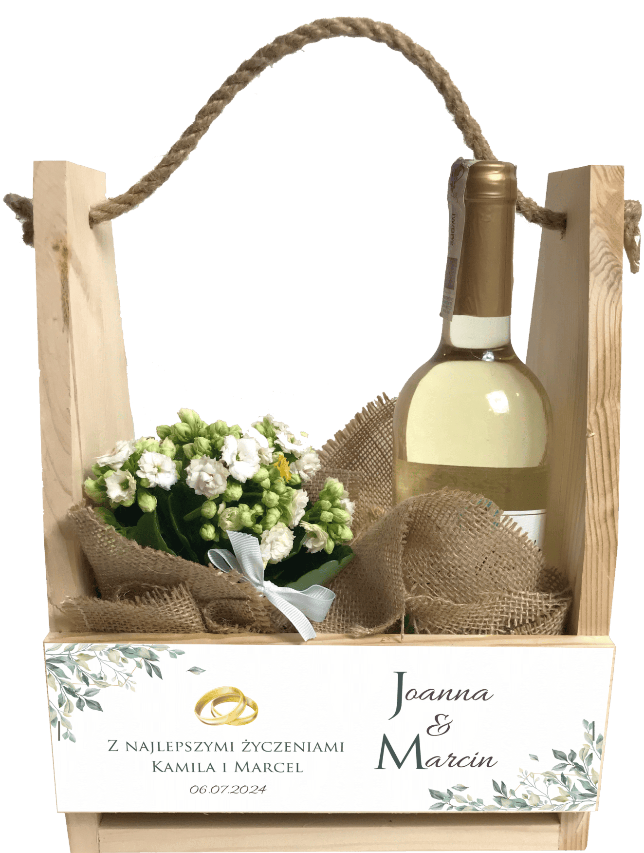 e77023ef68148269a2b0b5b28bcd515a.png Eleganckie Nosidło na Wino i Kwiaty – Idealny Prezent Ślubny - obrazek 1