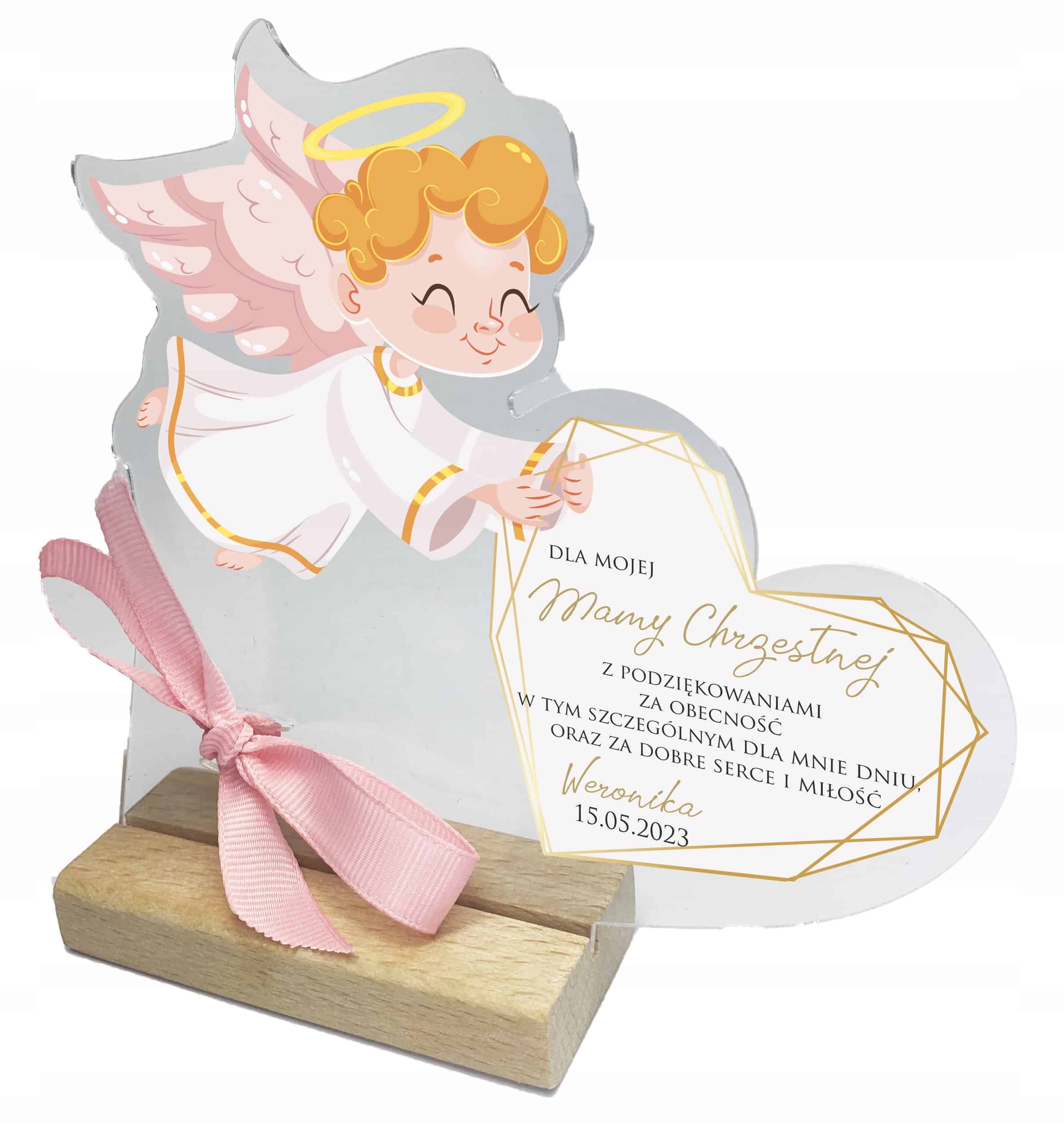 Podziękowanie Komunia Święta Chrzest dla Chrzestnej Chrzestnego od Dziewczynki - obrazek 1
