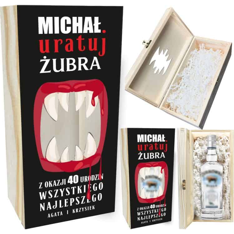 Elegancka skrzynka na alkohol z dedykacją - personalizowany prezent na urodziny
