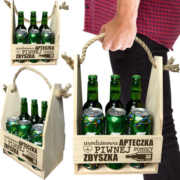 Personalizowane Nosidło na Piwo z Grawerem - Prezent na Urodziny - obrazek 1