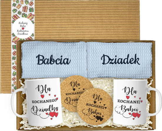 Zestaw ściereczek i kubków dla Babci i Dziadka - obrazek 1