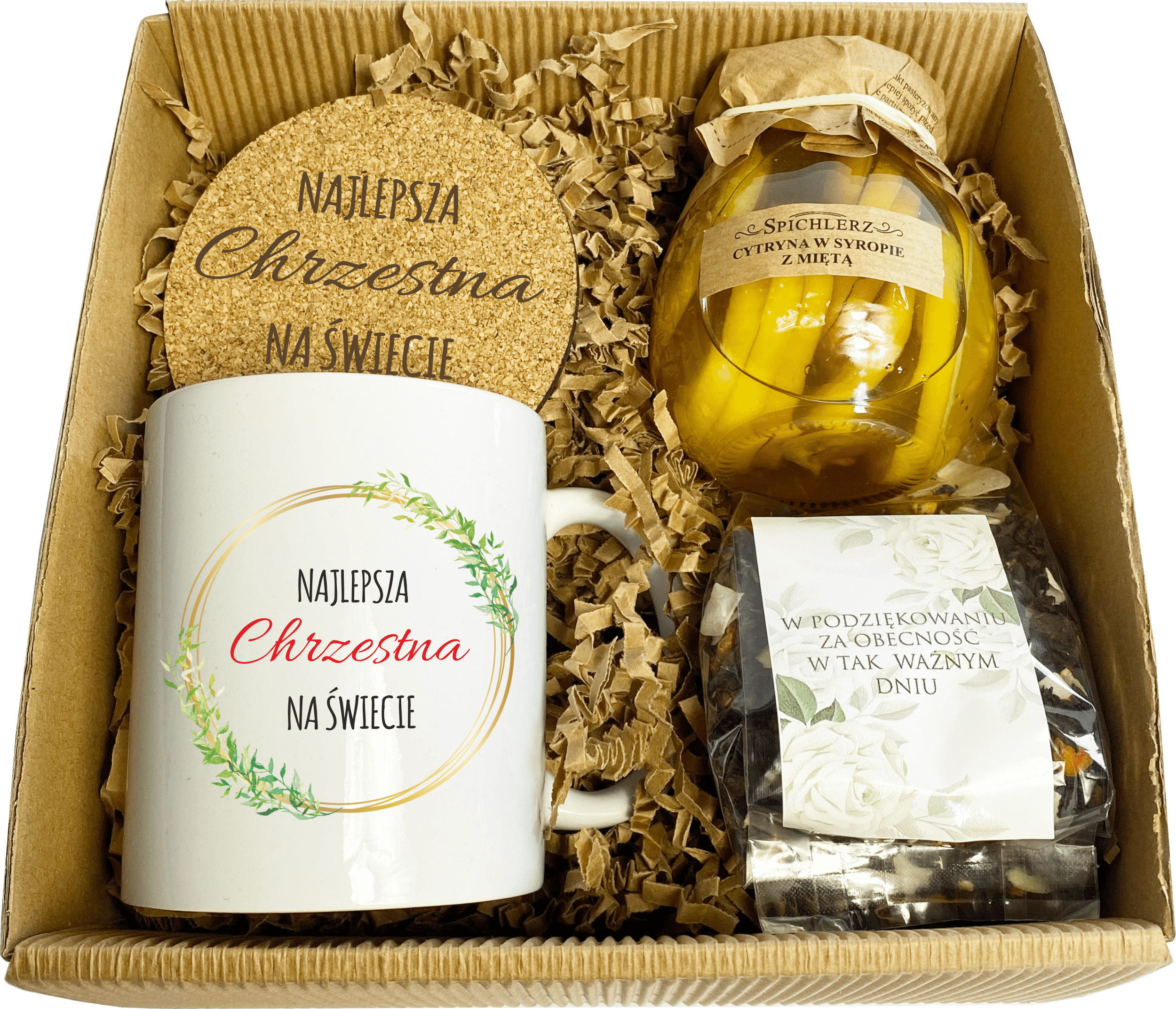 Zestaw prezentowy dla Matki Chrzestnej Chrzest Komunia Podziękowanie Chrzestna - obrazek 1