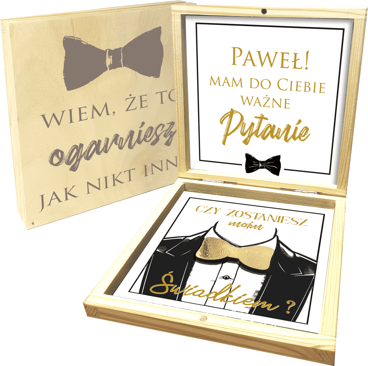 Wyjątkowe Pudełko dla Świadka Ślubnego - Czy zostaniesz moim świadkiem? Prośba o świadkowanie - obrazek 1