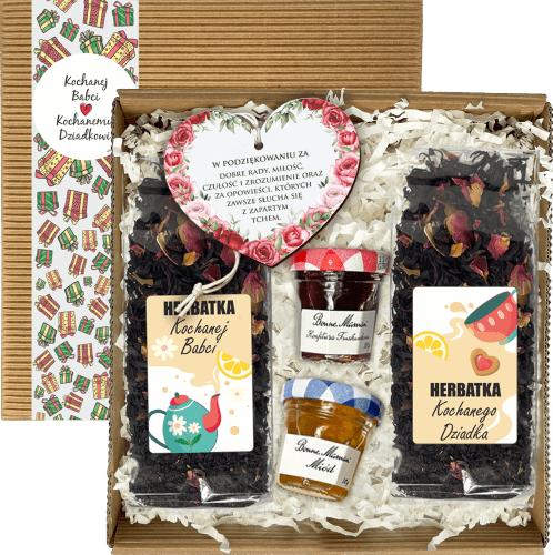 Zestaw dla Babci i Dziadka z Herbatą Miodem i Konfiturą - obrazek 1