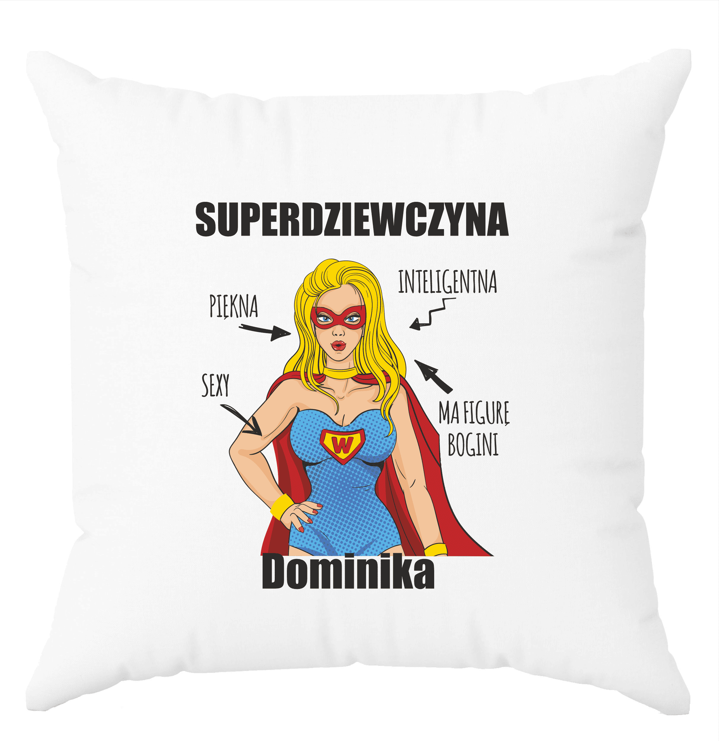 Poduszka z nadrukiem Super. Prezent na różne okazje. - obrazek 1