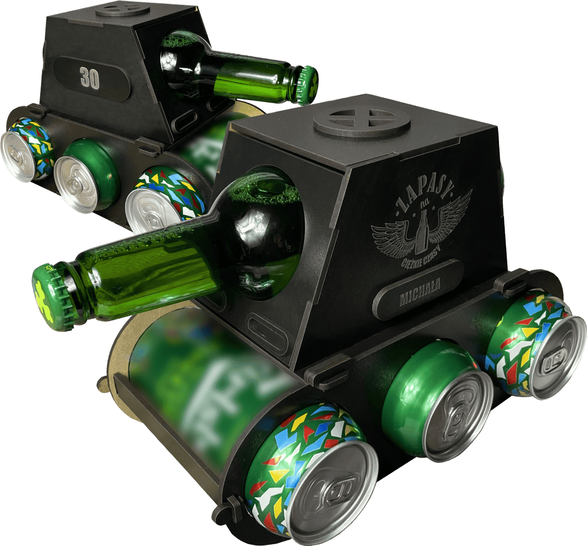 Czołg na piwo z grawerem - personalizowany prezent dla miłośnika piwa