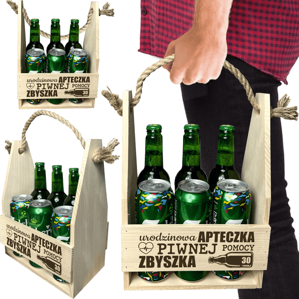 Personalizowane Nosidło na Piwo z Grawerem - Prezent na Urodziny - obrazek 1