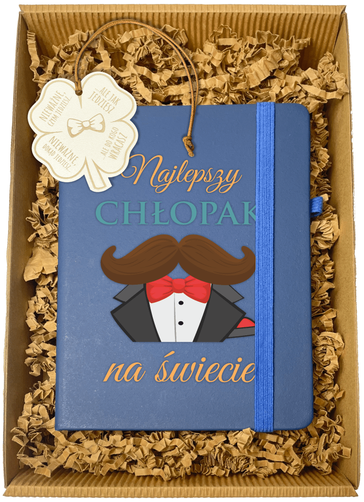 Notes A5 z zawieszką na prezent na Dzień Chłopaka