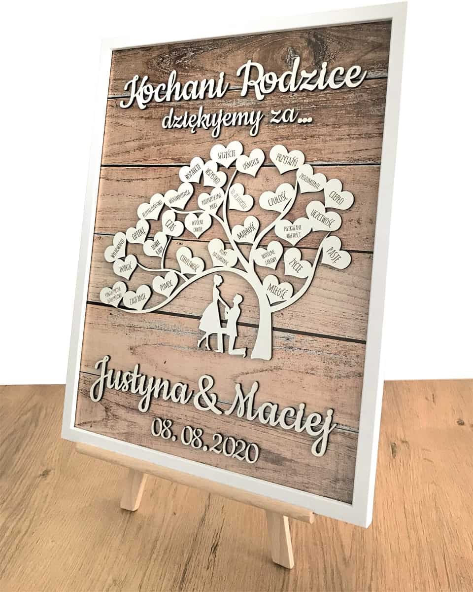 Podziękowanie dla rodziców na ślub wesele prezent 3D 4 - obrazek 1