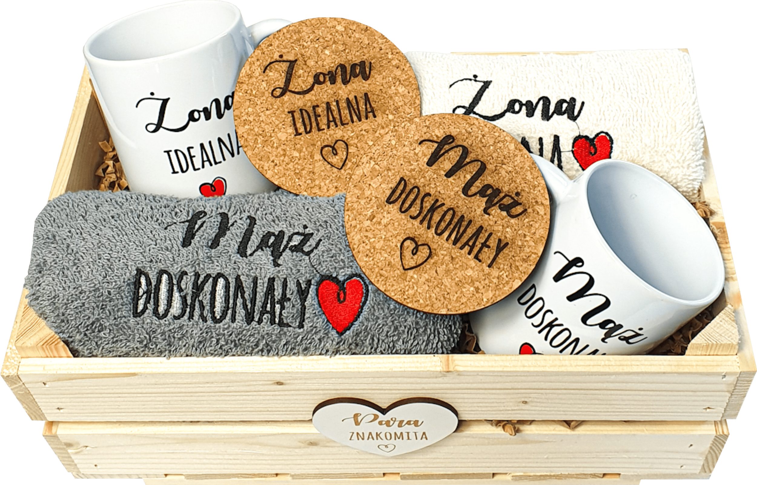 PREZENT NA ŚLUB ZESTAW RĘCZNIKÓW WESELE KUBKI HAFT - obrazek 1