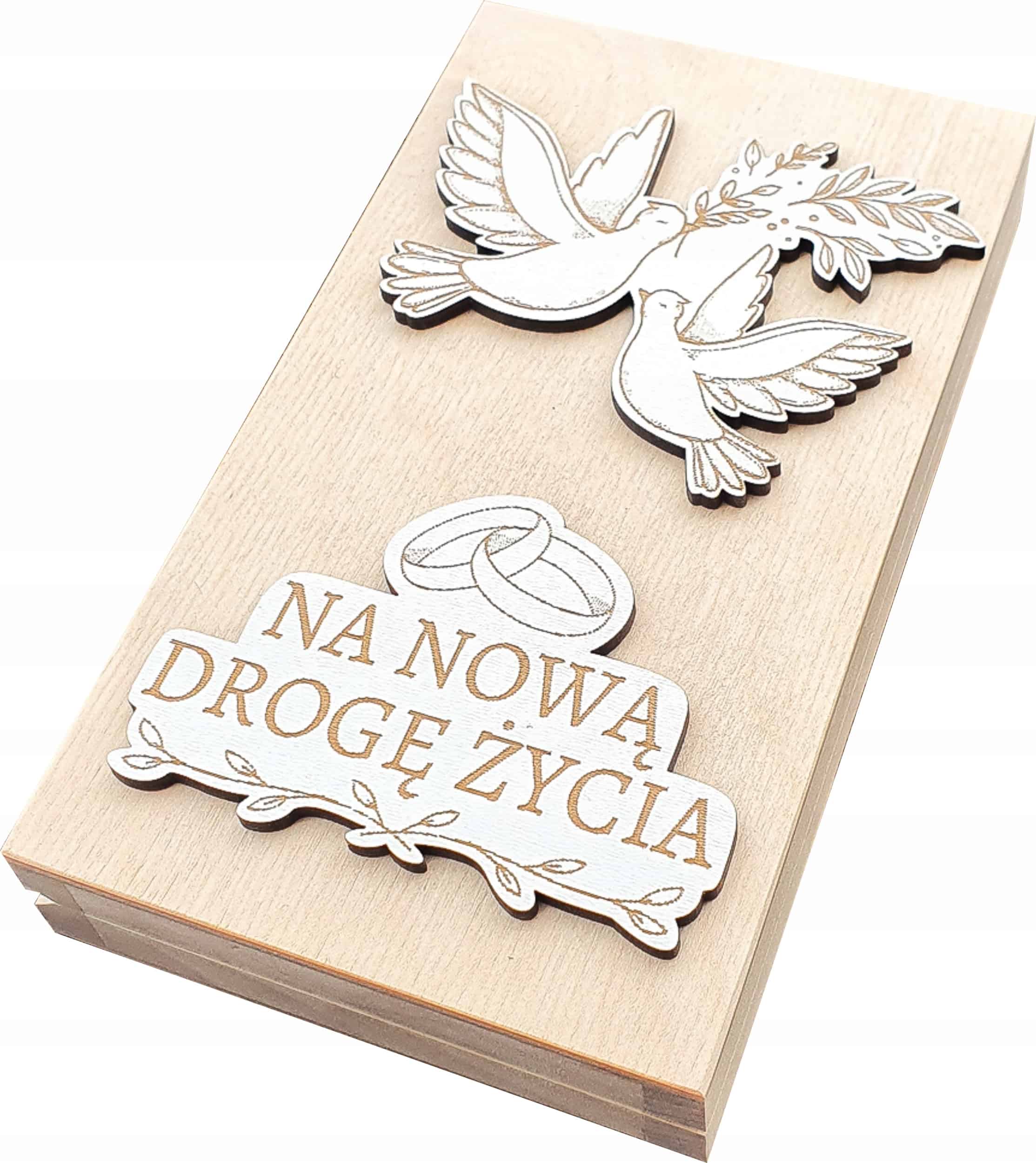 Drewniane pudełko na pieniądze Ślub Grawer Prezent - obrazek 1