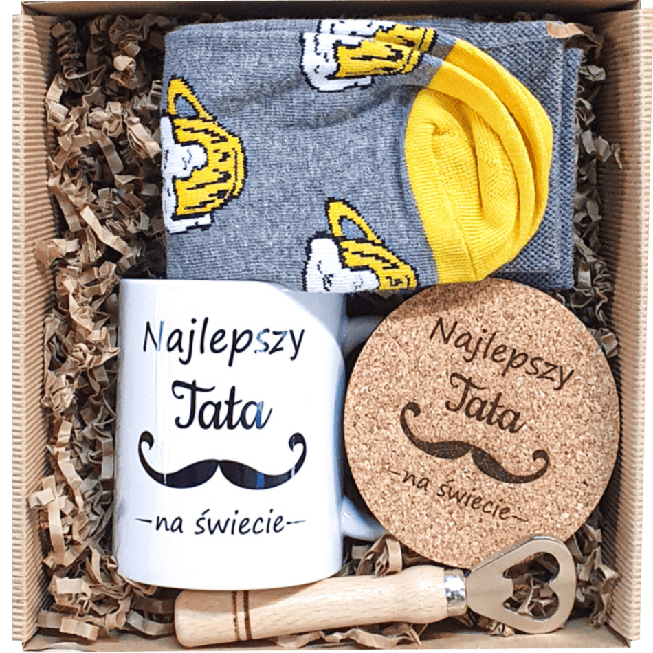 Zestaw prezentowy dla Taty - Kubek Męskie Skarpety Piwo. Idealny prezent na Święta i Dzień Ojca. - obrazek 1