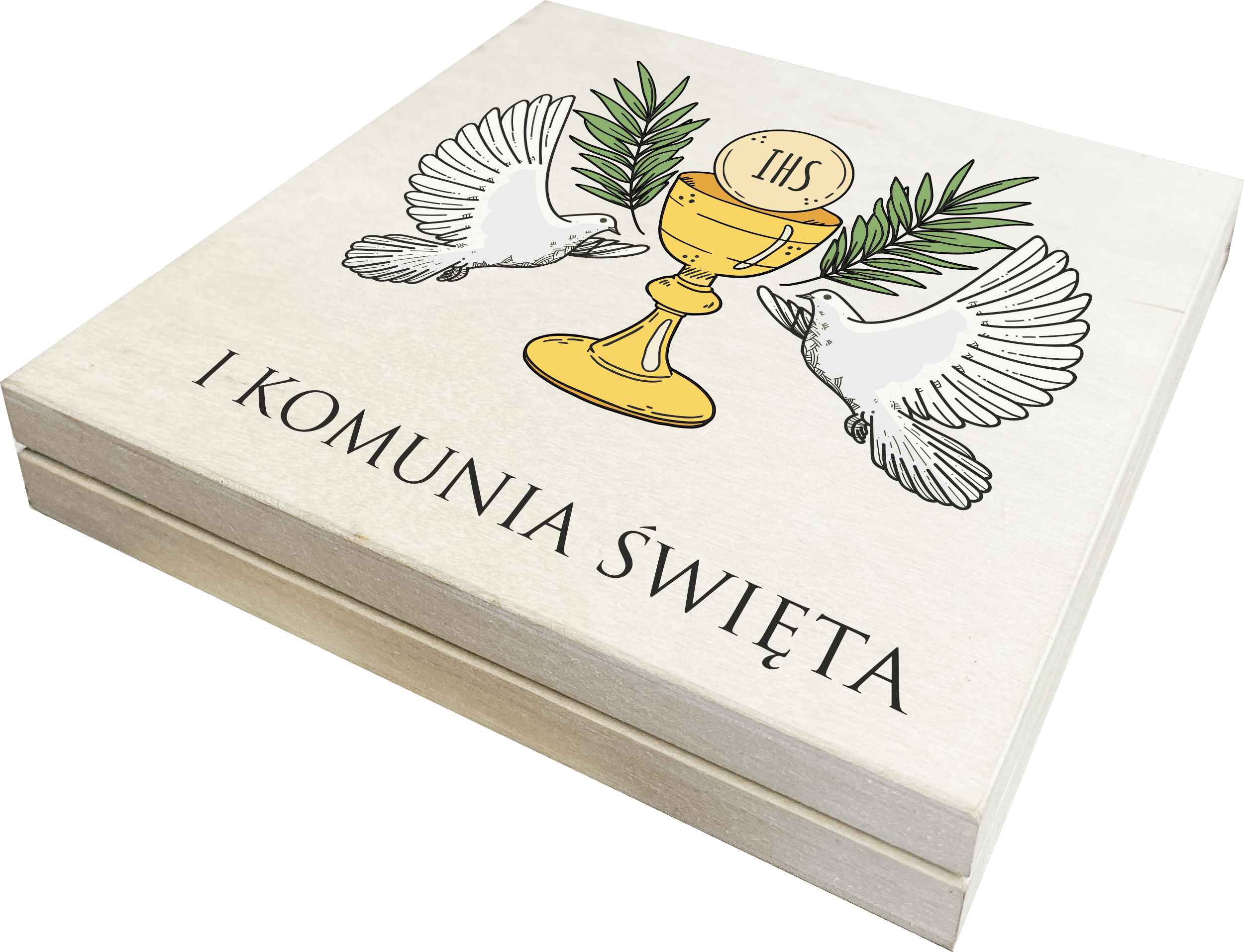 kielich uv bez tla Pudełko na pieniądze z nadrukiem na Pierwszą Komunię Świętą - obrazek 1