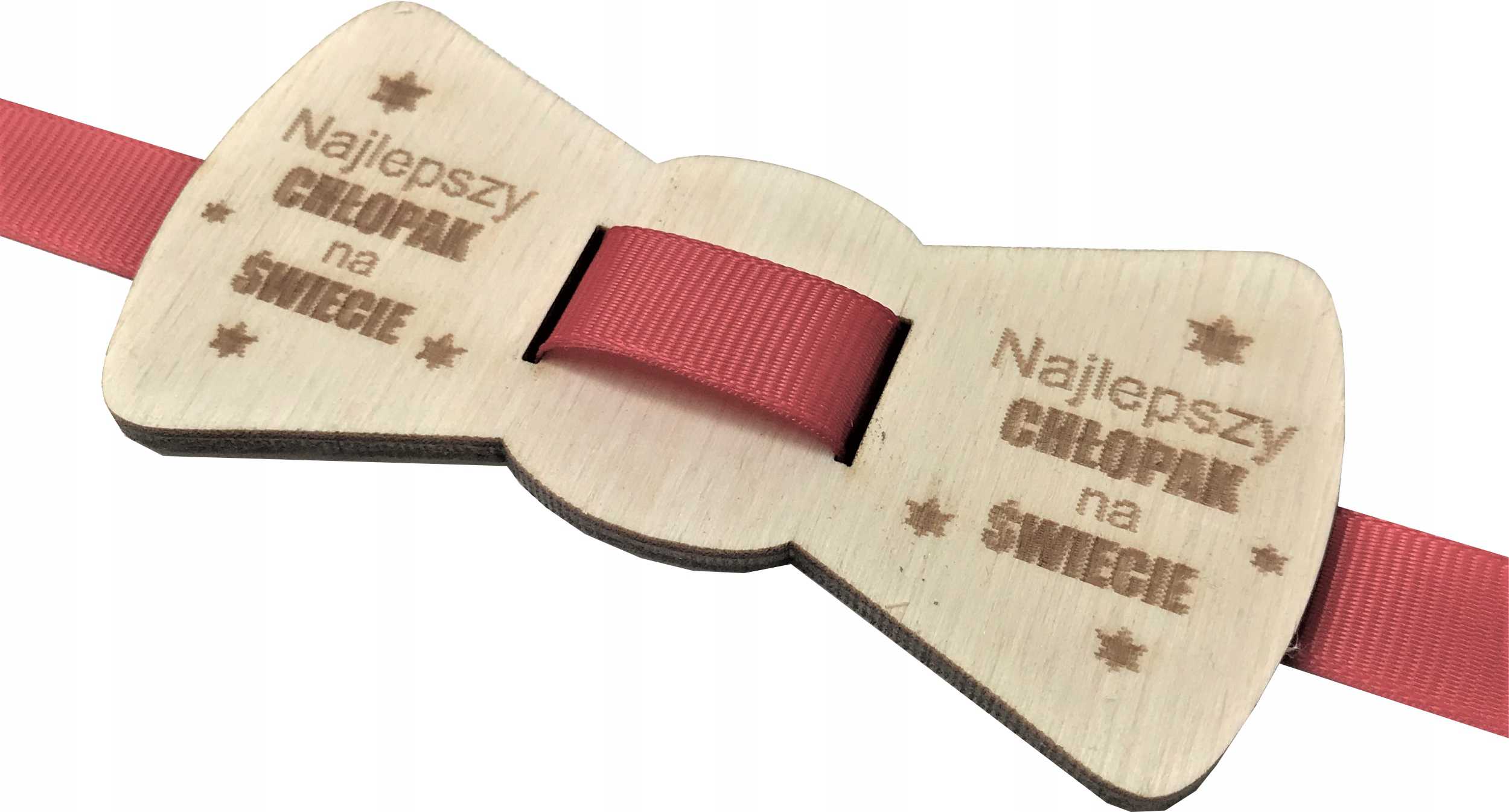 Drewniana mucha z grawerem - Prezent na Dzień Chłopaka, szkoła, przedszkole - obrazek 1
