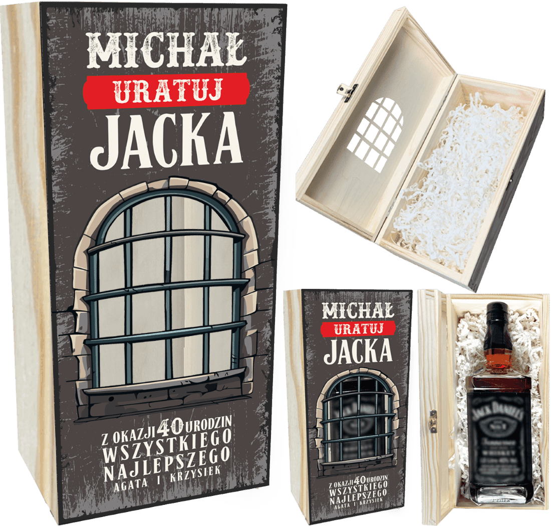 Personalizowane pudełko na prezent whisky z indywidualną dedykacją