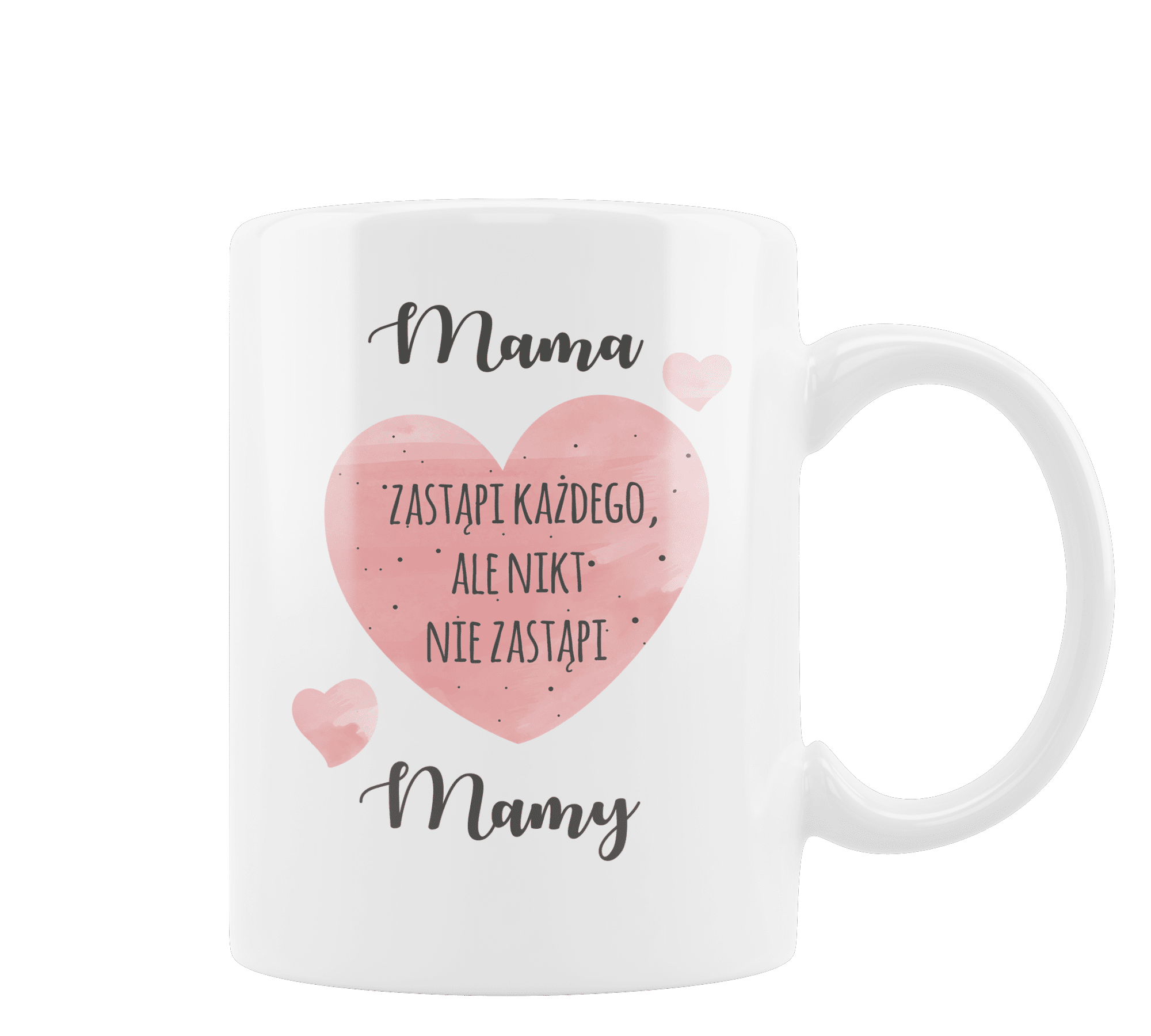 Kubek z nadrukiem dla mamy różowe serca - obrazek 1