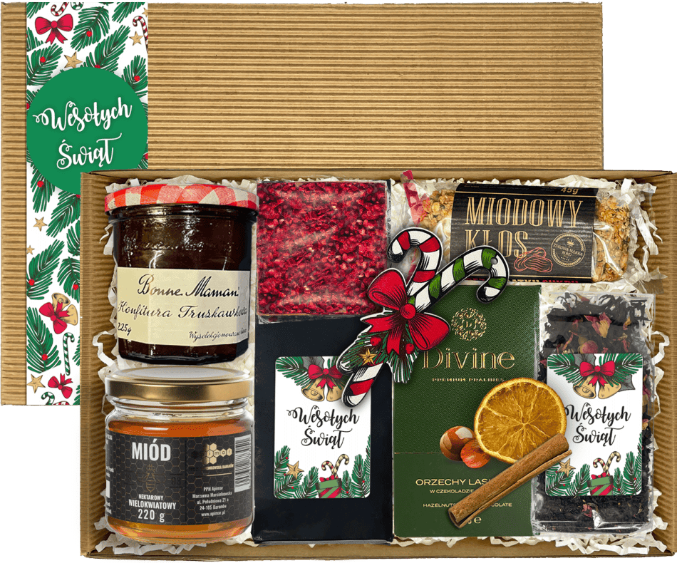 Naturalny box premium dla firm świąteczny zestaw prezentowy dla firm