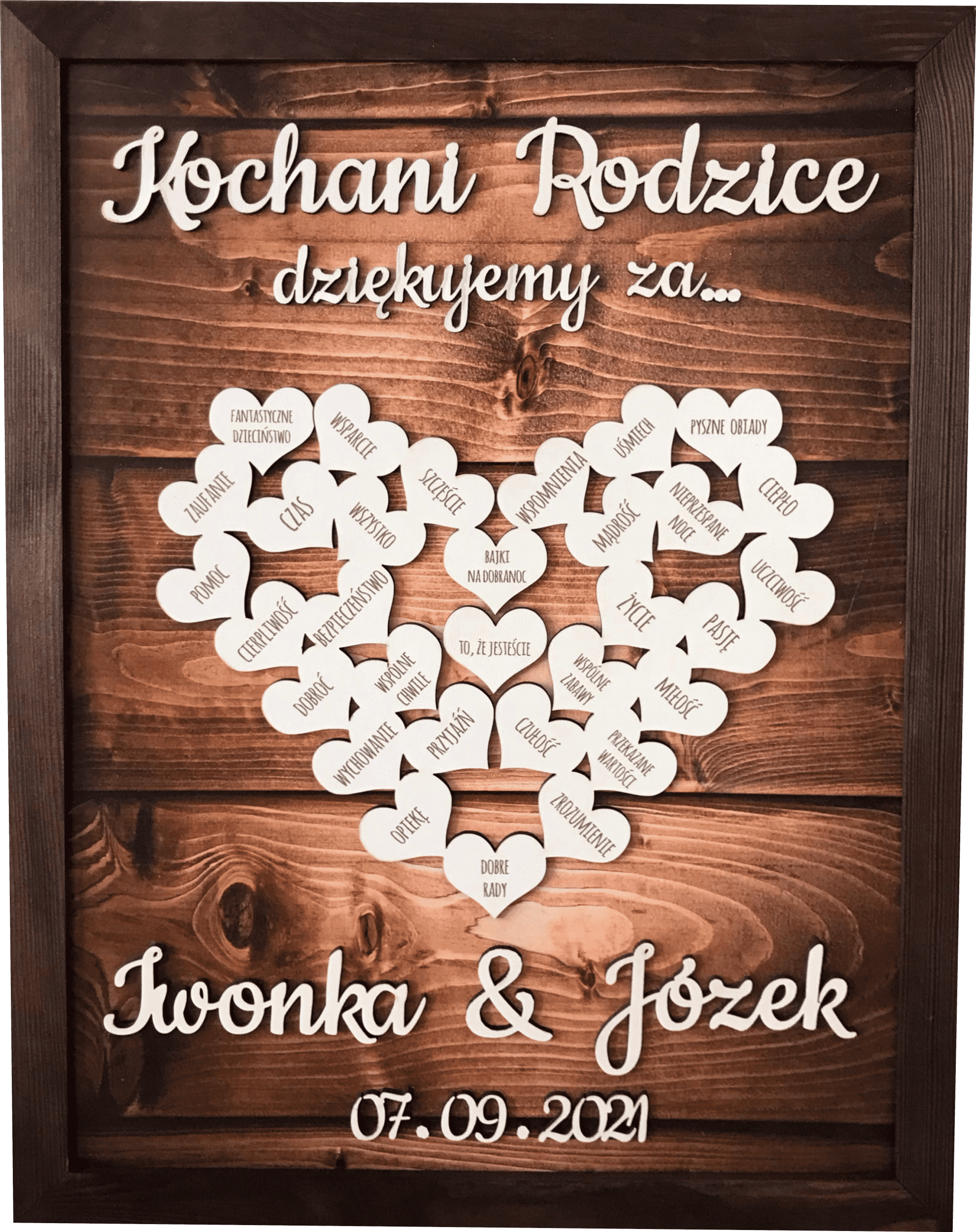 serce5 Podziękowanie dla rodziców na ślub wesele prezent 3D Serce - obrazek 1