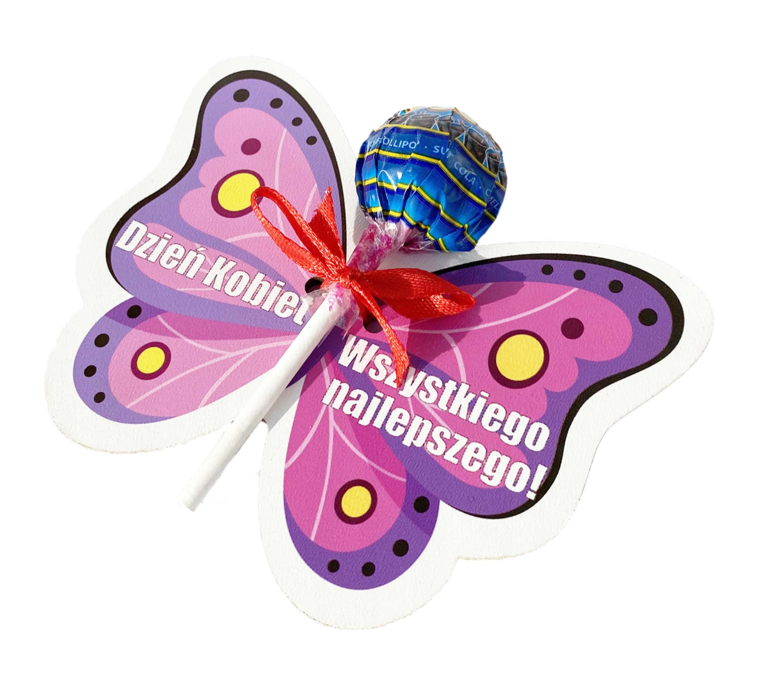 06b7ccc47e419a9f255edb3bdef1e7b3.jpg Motyl na lizak z nadrukiem UV. Prezent na Dzień Kobiet. - obrazek 1