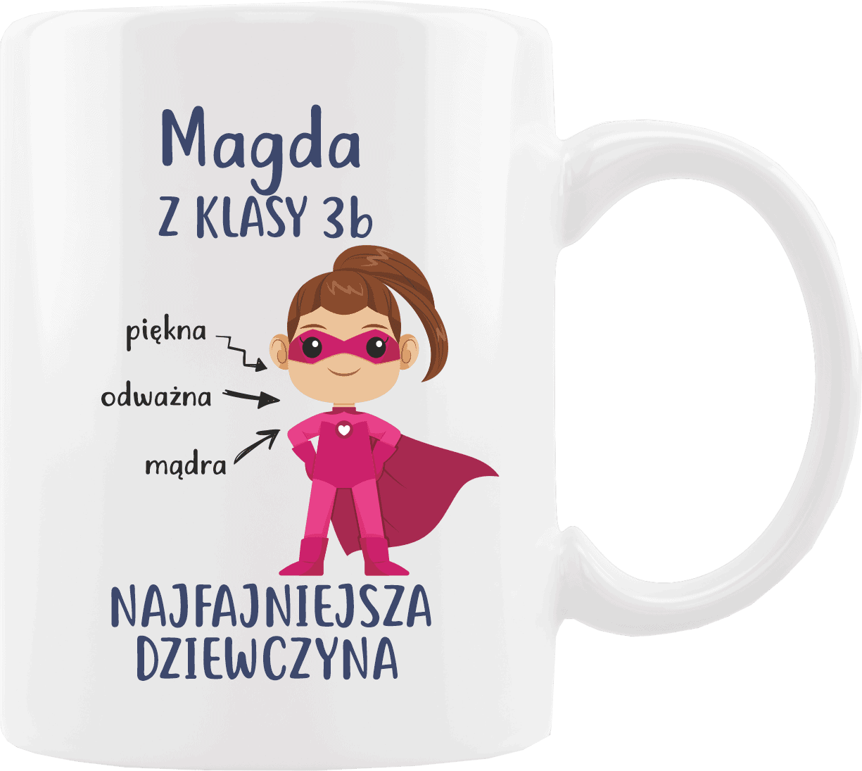 Kubek z nadrukiem Najfajniejsza. Prezent na różne okazje. - obrazek 1