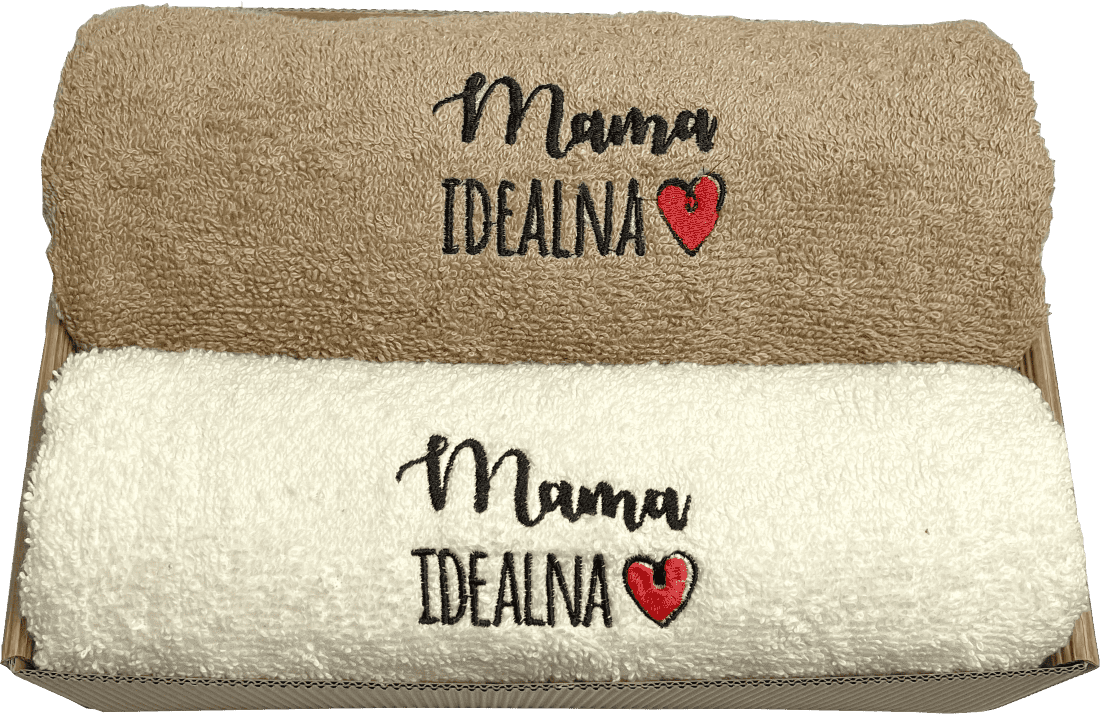 cd5ac0cc7722d3cf9b44b01229856215.png Zestaw ręczników z haftem Mama Idealna. Prezent dla mamy. - obrazek 1