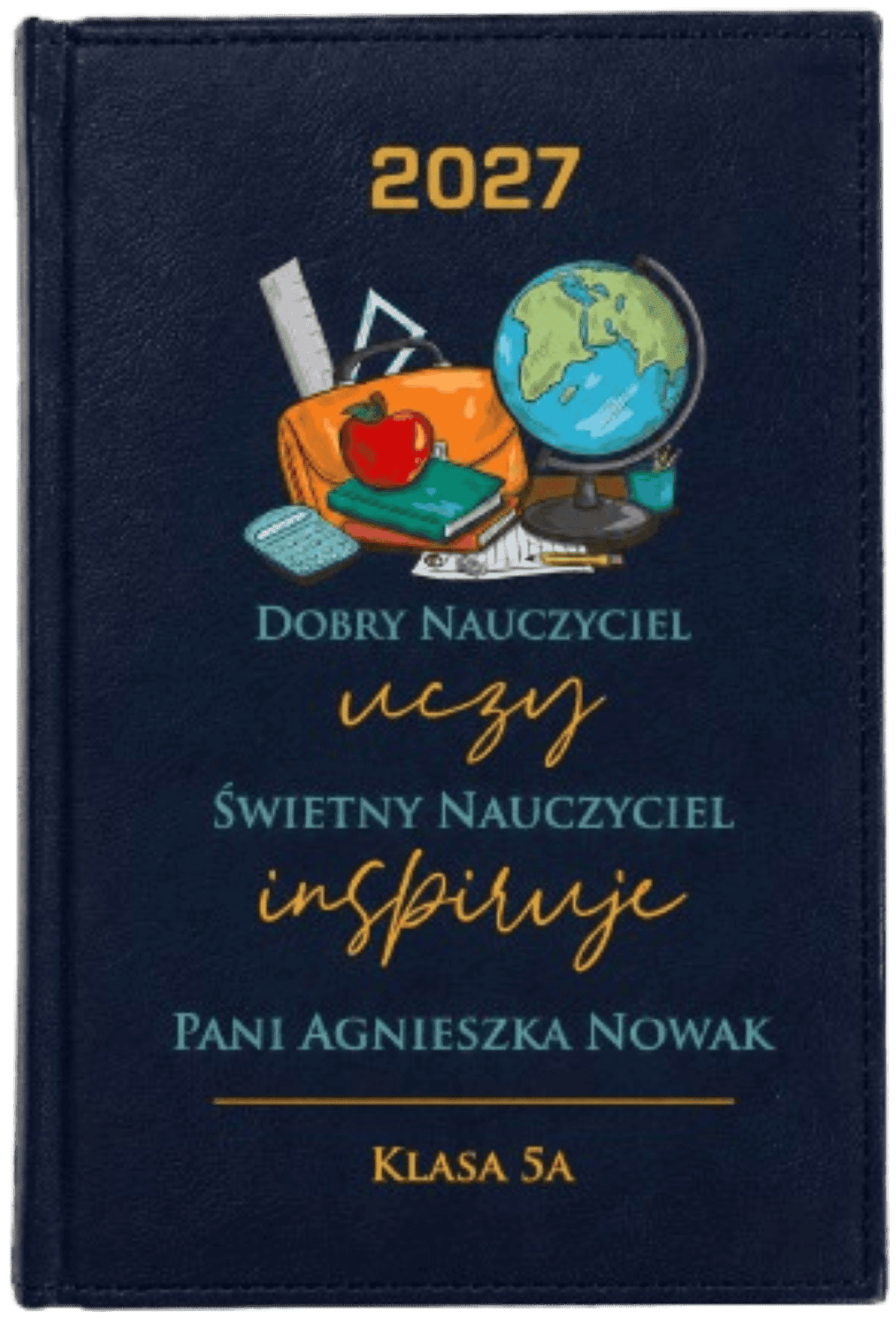 4N bez tla 2027 Personalizowany Kalendarz dla Nauczyciela z Nadrukiem na 2027 - Elegancki Prezent dla Nauczyciela - obrazek 1