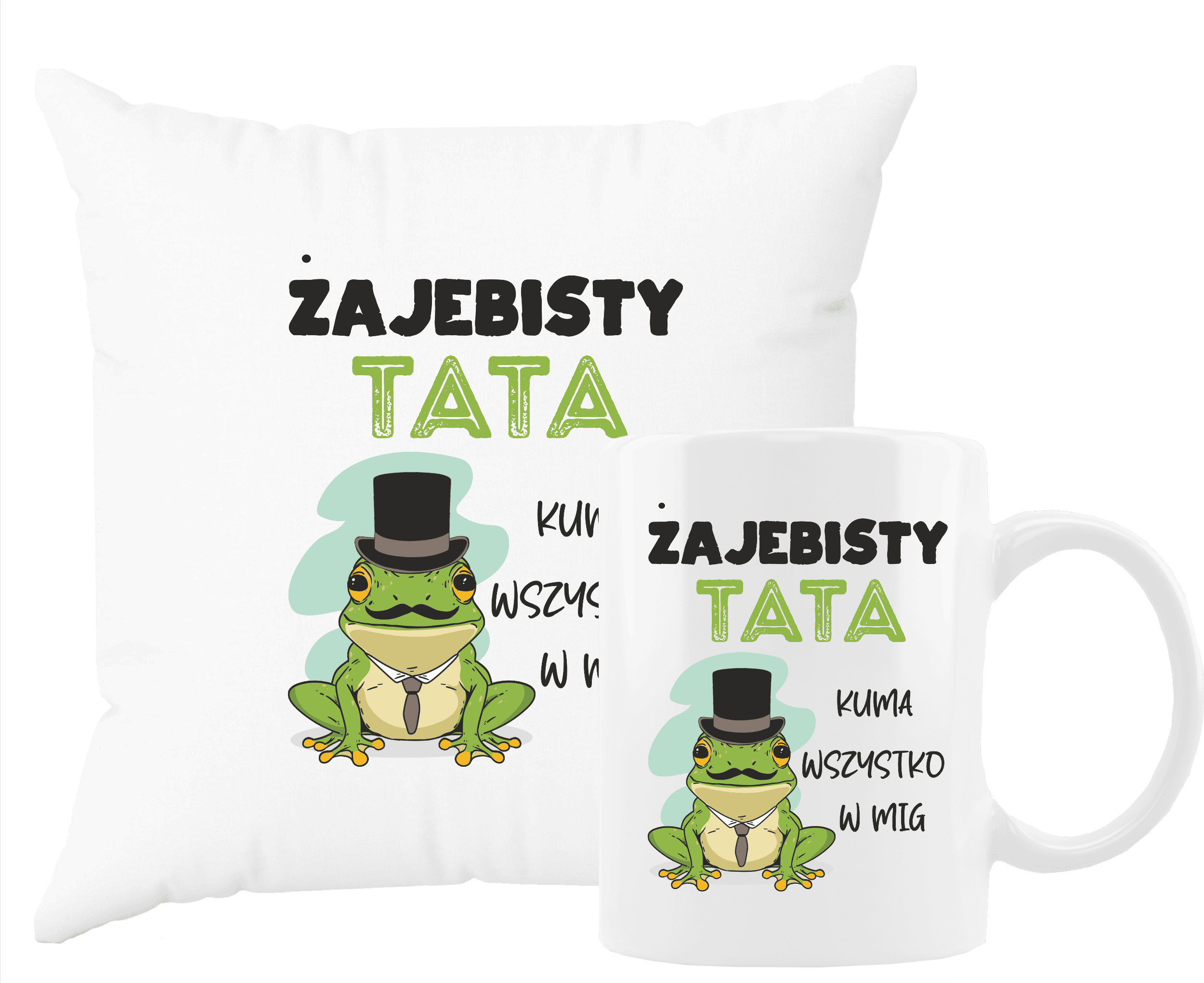 Poduszka Kubek PREZENT NA DZIEŃ TATY Komplet Żajebisty Tata - obrazek 1