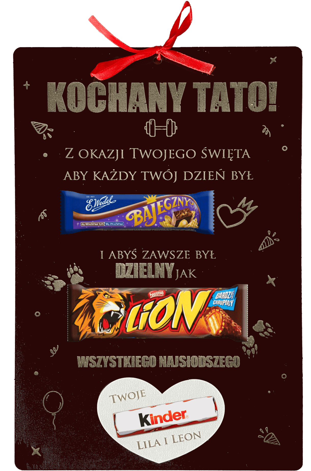 Prezent Na Dzień Taty - Tabliczka Na Słodycze z Personalizacją - obrazek 1