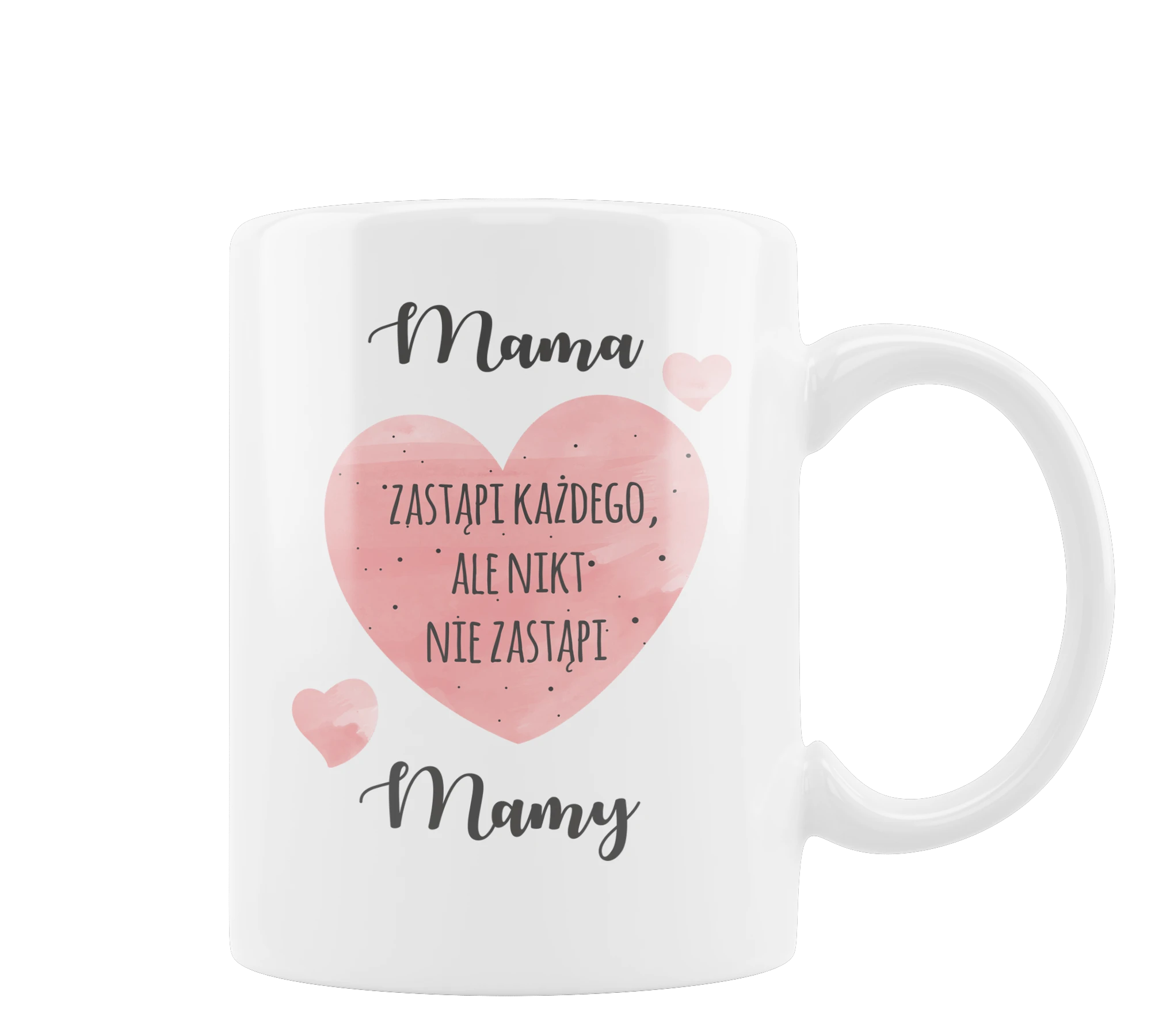 12 Poduszka z nadrukiem dla mamy różowe serca - obrazek 1