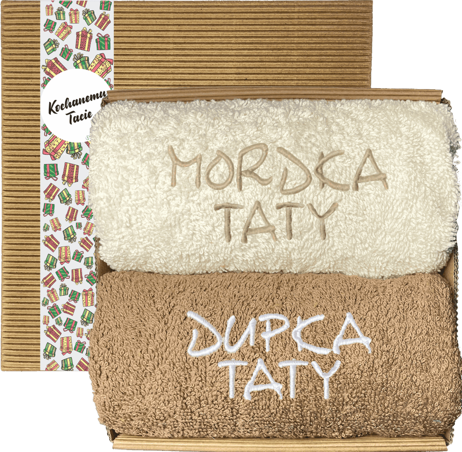 dupka mortka taty ŚMIESZNY ZESTAW RĘCZNIKÓW DLA TATY PREZENT HAFT DZIEŃ OJCA - obrazek 1
