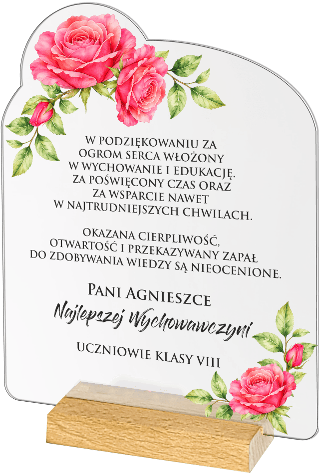 statuetka nauczyciel główne Statuetka akrylowa dla wychowawcy na koniec roku szkolnego - obrazek 1