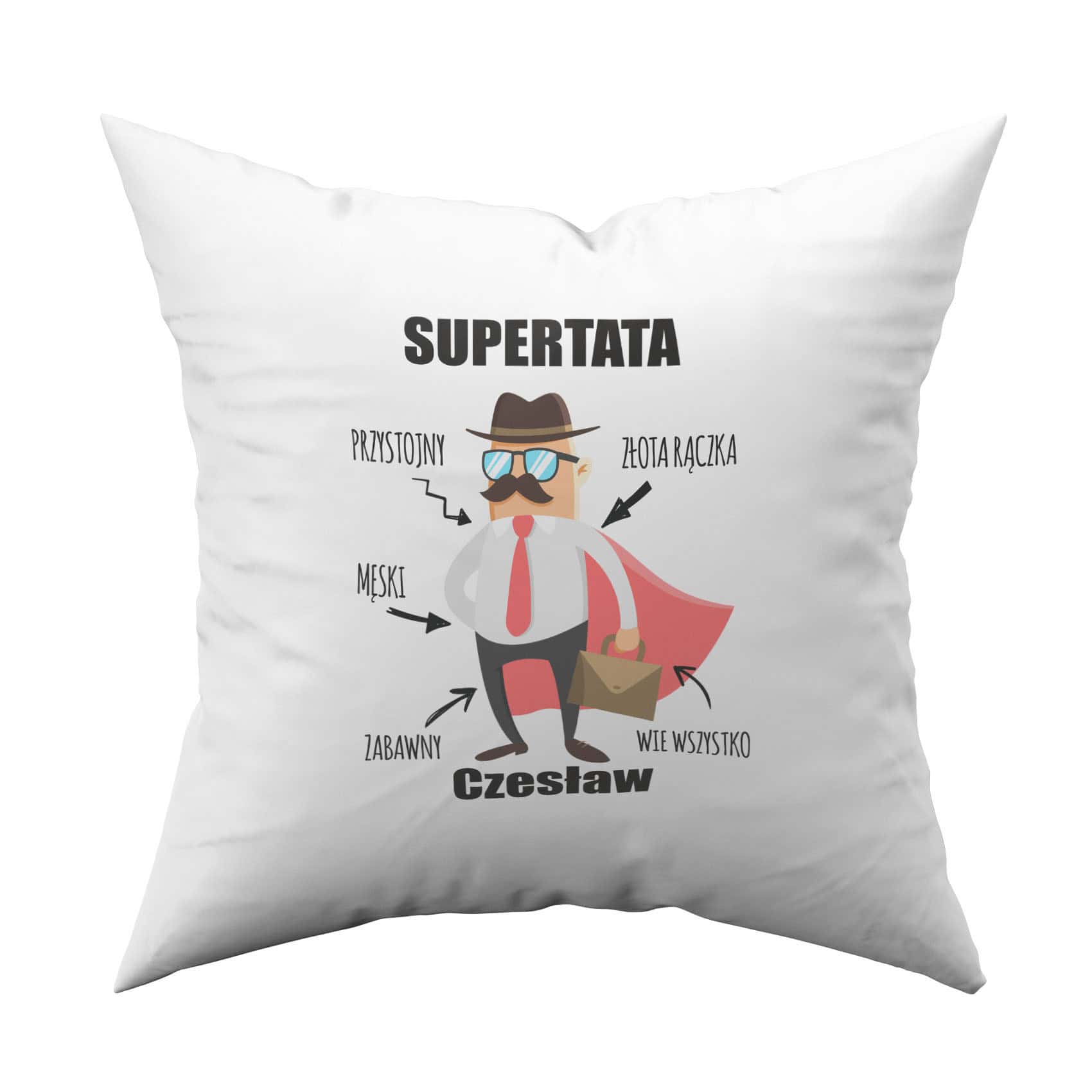 4t Poduszka z nadrukiem dla super taty - obrazek 1