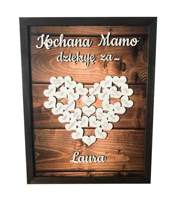 Ramka podziękowanie na Dzień Mamy 3D z życzeniami Serce. Prezent dla mamy - obrazek 1