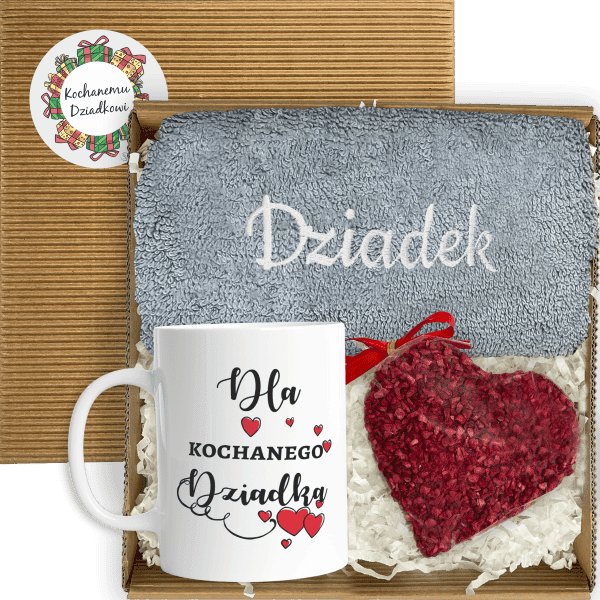 Elegancki Zestaw Prezentowy dla Dziadka z Kubkiem i Ręcznikiem - obrazek 1