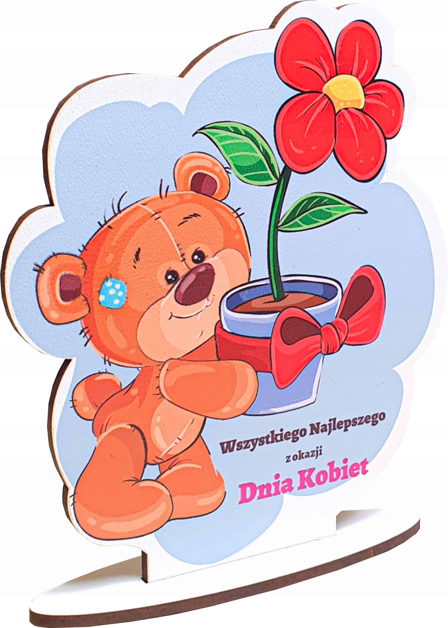 a876970a5b8d879efaaf43e2844430db.jpg Drewniana statuetka Miś z nadrukiem UV. Prezent na Dzień Kobiet. - obrazek 1