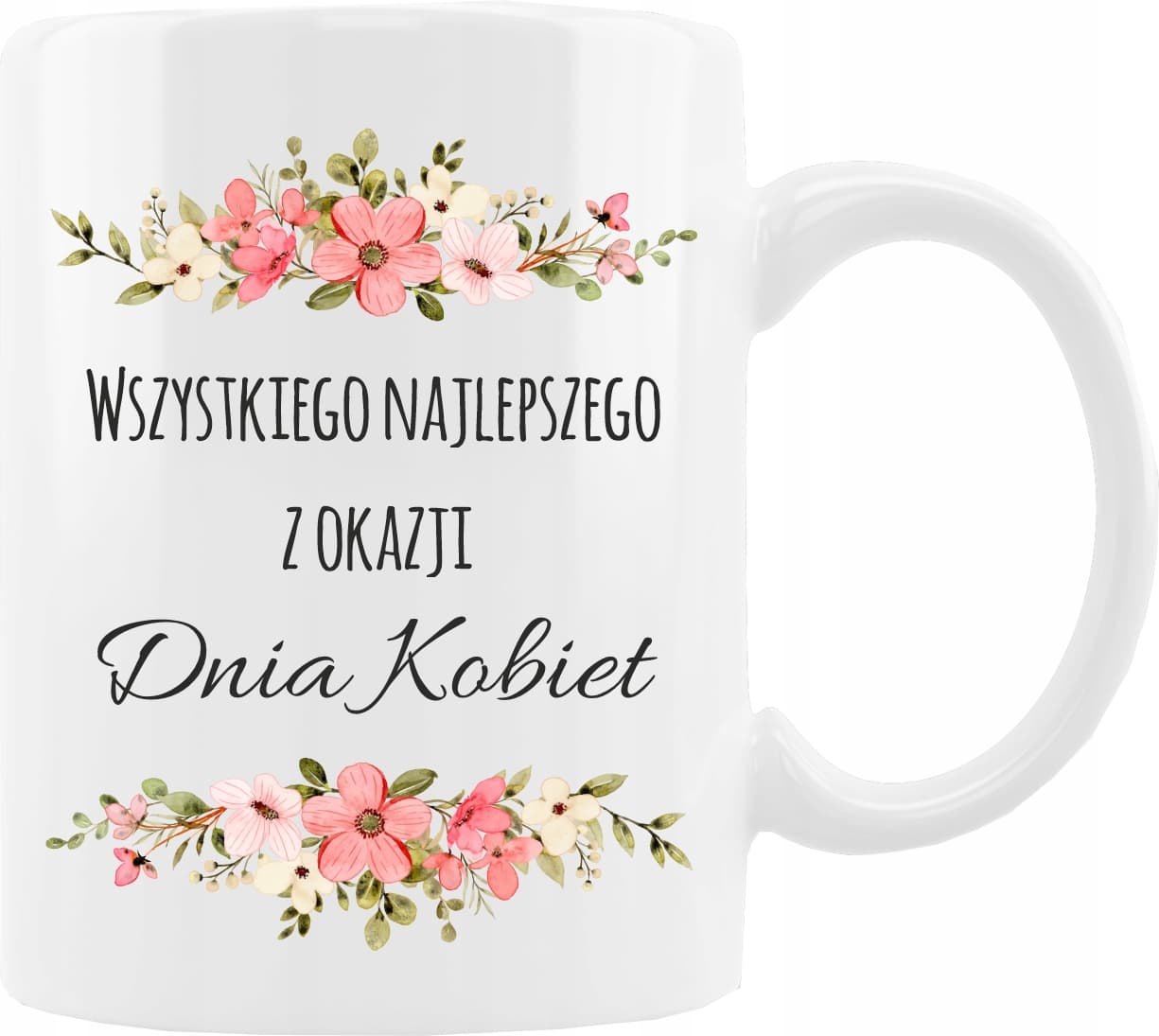 Kubek z nadrukiem motyw kwiatowy. Prezent na Dzień Kobiet. - obrazek 1