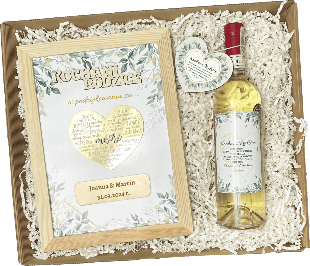 Elegancki Prezent Ślubny dla Rodziców Dziadków - Piękny Zestaw Podziękowania Personalizowany - obrazek 1