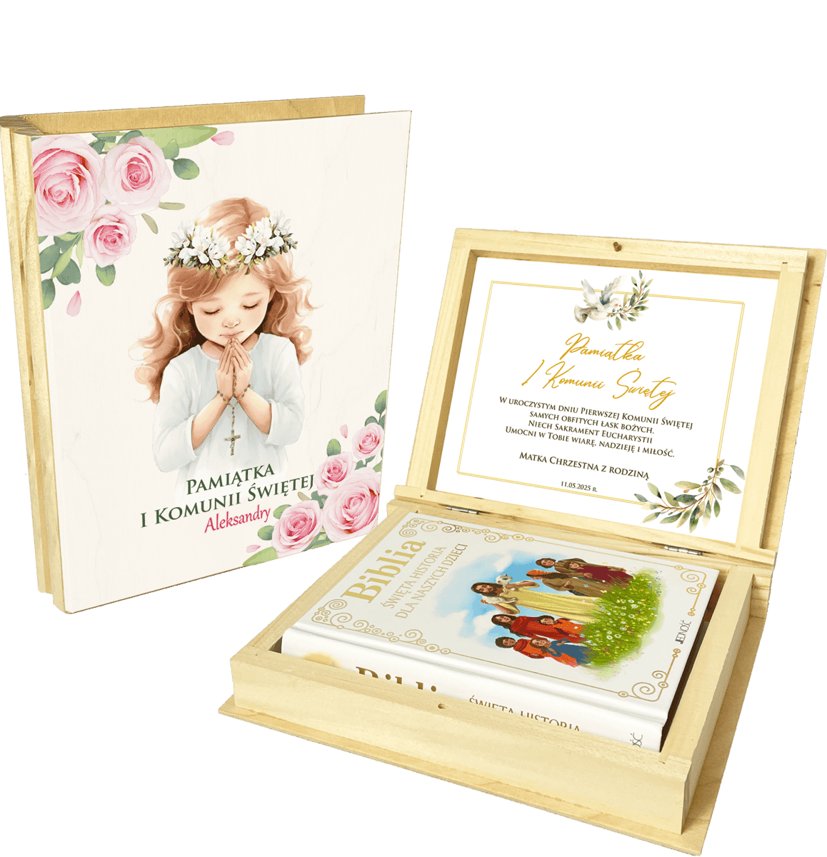 biblia komunia główne K1 Pamiątka na Komunię dla dziewczynki Biblia - obrazek 1