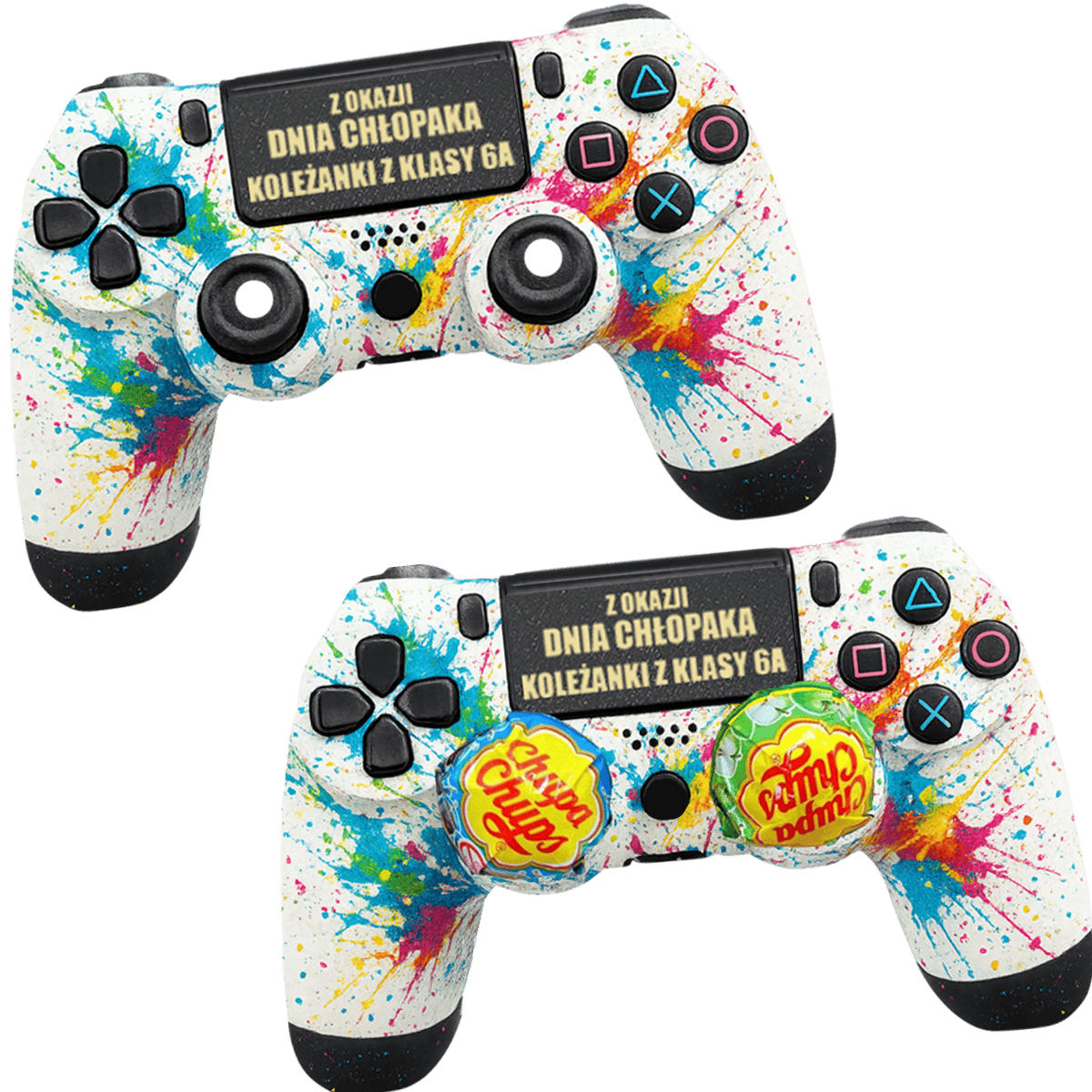Pad na lizaki – front z nadrukiem UV personalizowany pad na lizaki na dzień chłopaka – drewniana tabliczka z nadrukiem UV